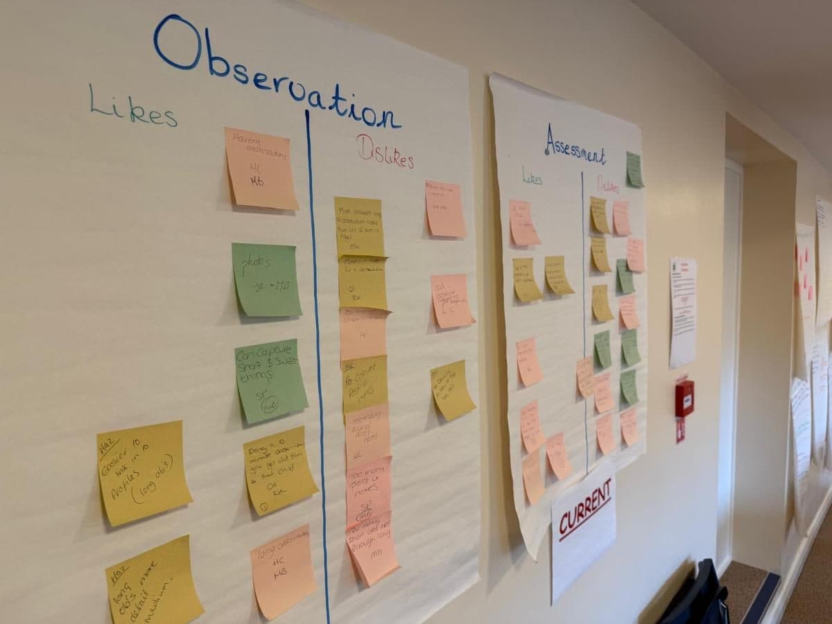 the house that jack built observation wall charts sticky notes